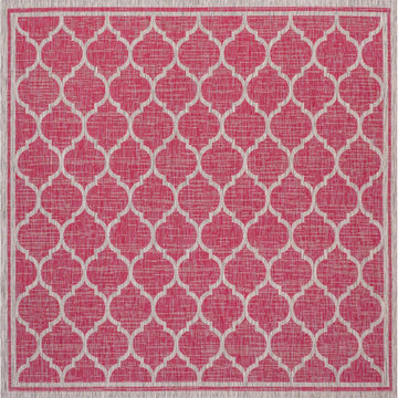 Trebol Moroccan Trellis Textured Weave Indoor/outdoor Square Rug